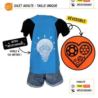 Gilet fluo réversible - Ampoule & Coeur