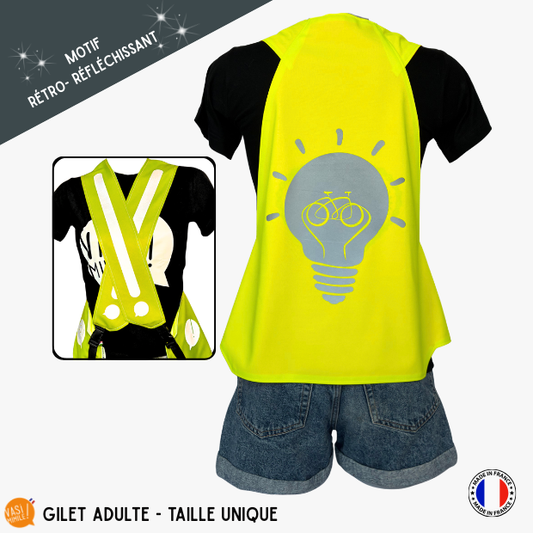 Gilet adulte fluo réfléchissant - Ampoule