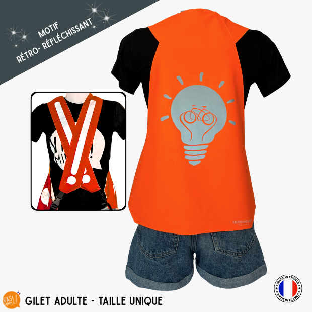 Gilet adulte fluo réfléchissant - Ampoule