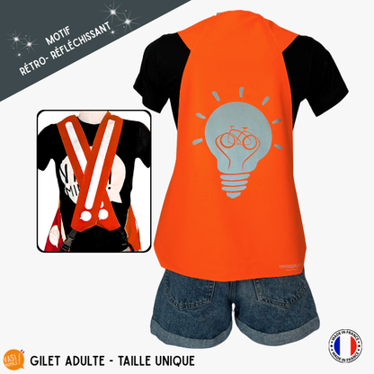 Gilet adulte fluo réfléchissant - Ampoule