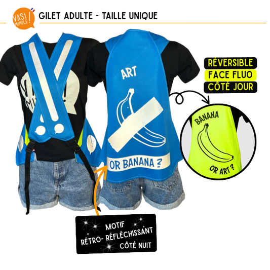 Gilet fluo réversible - Art Banana Bleu