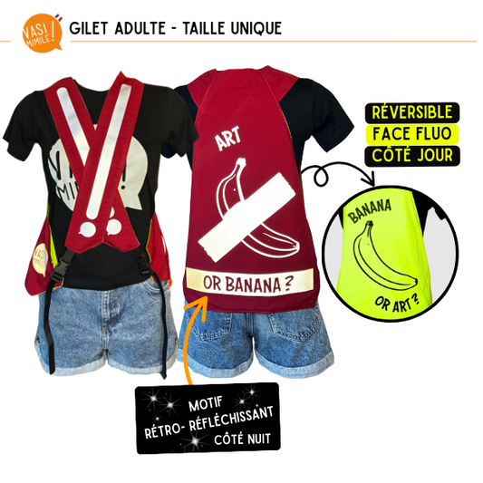Gilet fluo réversible - Art Banana Rouge