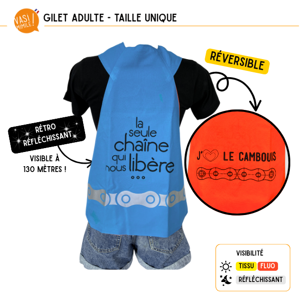 Gilet fluo réversible - J'aime le cambouis