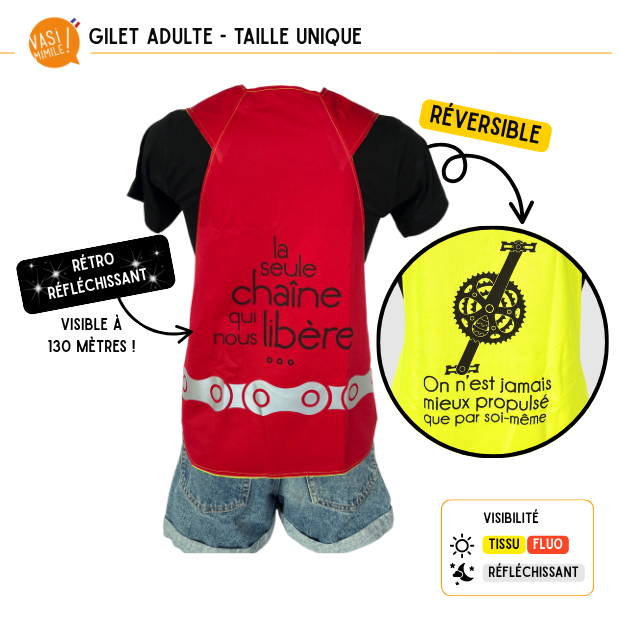 Gilet fluo réversible - La seule chaîne qui nous libère