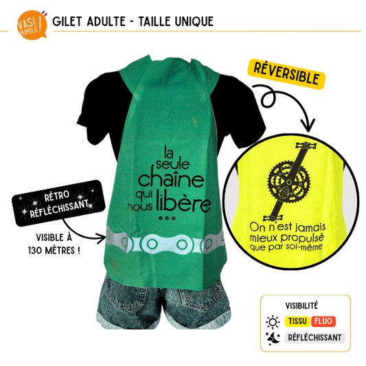 Gilet fluo réversible - La seule chaîne qui nous libère