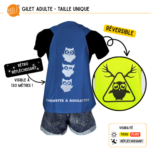 Gilet fluo réversible - Chouette à roulettes