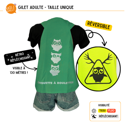 Gilet fluo réversible - Chouette à roulettes