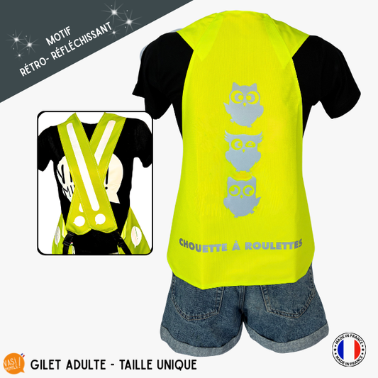 Gilet adulte fluo réfléchissant - Chouettes