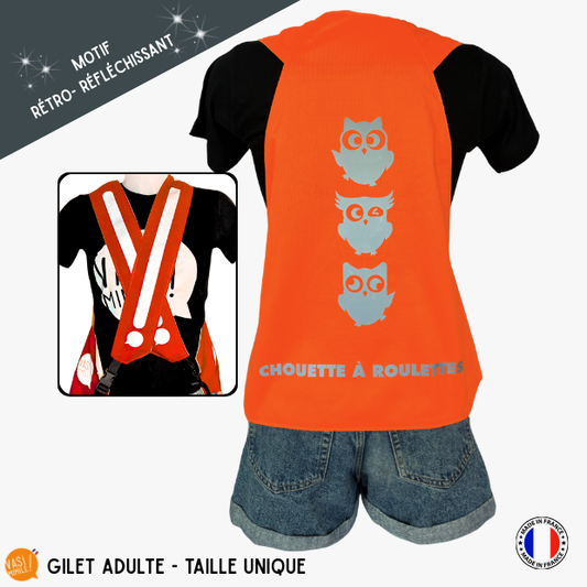 Gilet adulte fluo réfléchissant - Chouettes