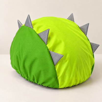 Couvre casque imperméable vert - Crête réfléchissante