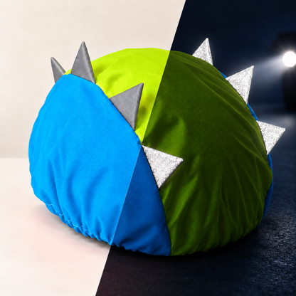 Couvre casque imperméable bleu - Crête réfléchissante