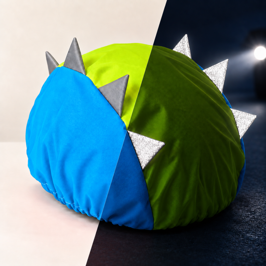 Couvre casque imperméable bleu - Crête réfléchissante