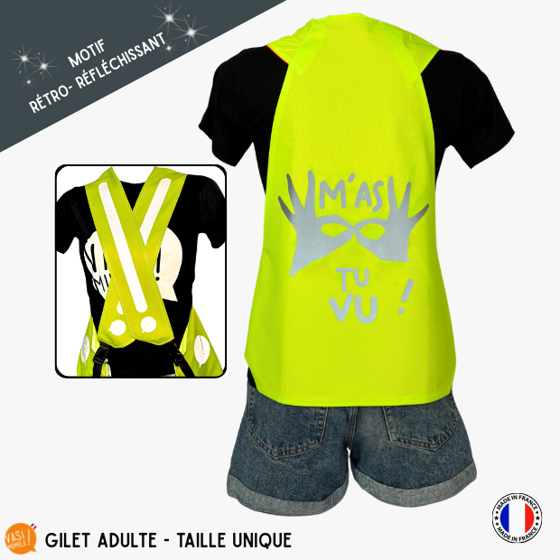 Gilet adulte fluo réfléchissant - M'as Tu Vu !