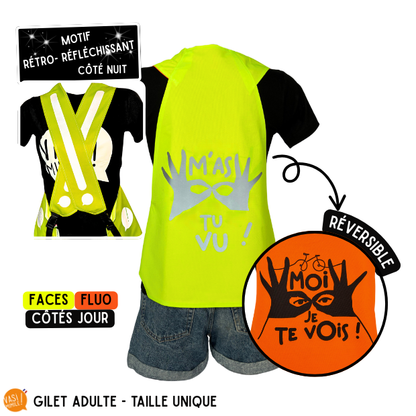 Gilet fluo réversible - M'as tu vu! Je te vois