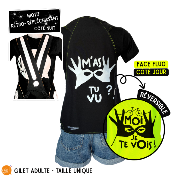 Gilet fluo réversible - M'as tu vu! Je te vois