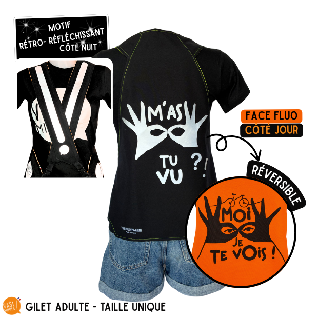 Gilet fluo réversible - M'as tu vu! Je te vois