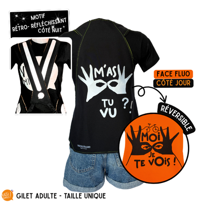 Gilet fluo réversible - M'as tu vu! Je te vois