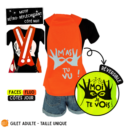 Gilet fluo réversible - M'as tu vu! Je te vois
