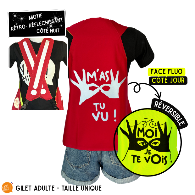 Gilet fluo réversible - M'as tu vu! Je te vois