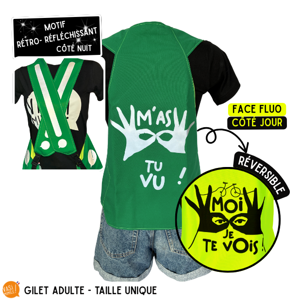 Gilet fluo réversible - M'as tu vu! Je te vois