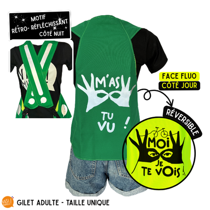 Gilet fluo réversible - M'as tu vu! Je te vois