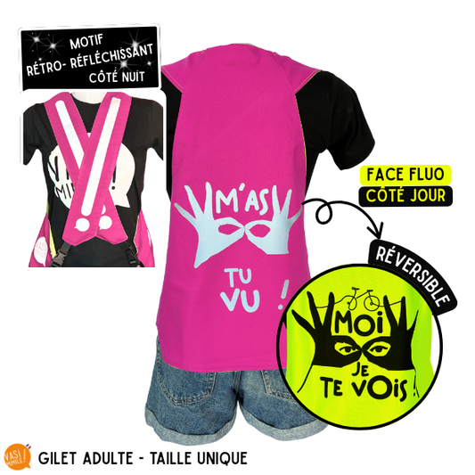 Gilet fluo réversible - M'as tu vu! Je te vois