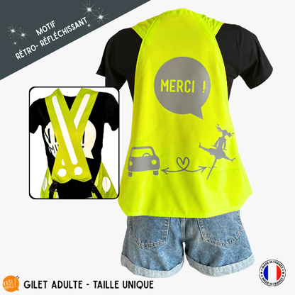 Gilet adulte fluo réfléchissant - Merci