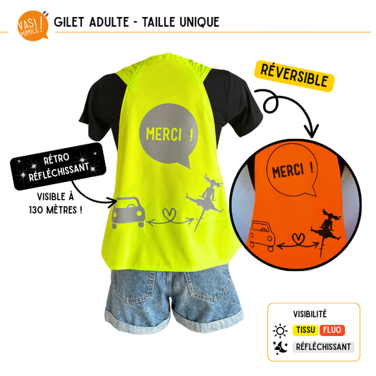 Gilet fluo réversible - Merci !
