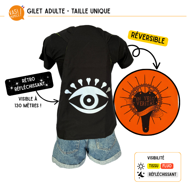 Gilet fluo réversible - Oeil & In velo veritas