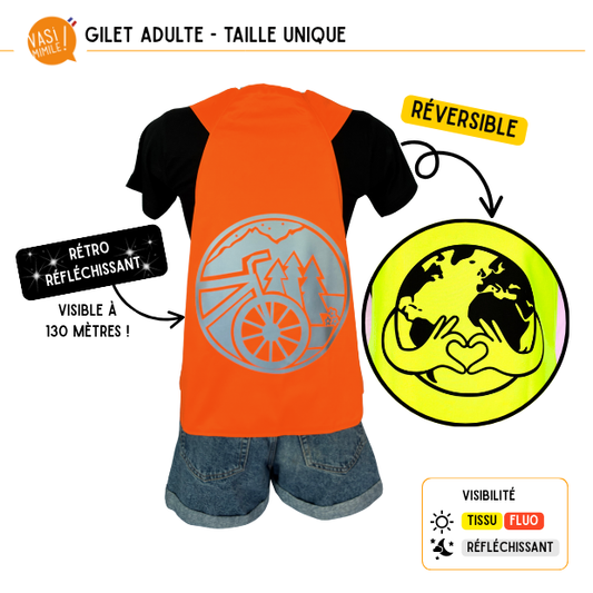 Gilet fluo réversible - Travel Love earth