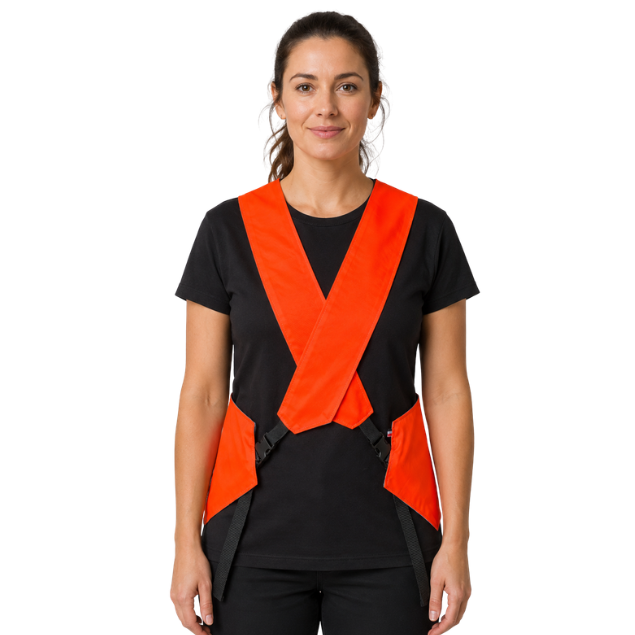Gilet adulte réversible - Noir & Orange fluo - Choisis tes motifs