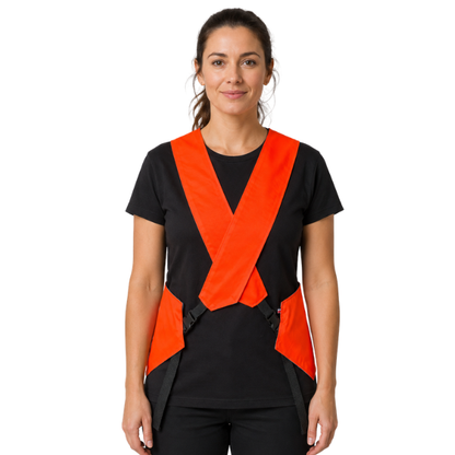 Gilet adulte réversible - Noir & Orange fluo - Choisis tes motifs
