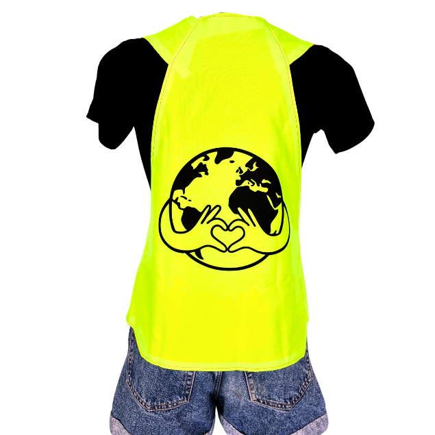 Gilet adulte réversible - Bleu & Jaune fluo