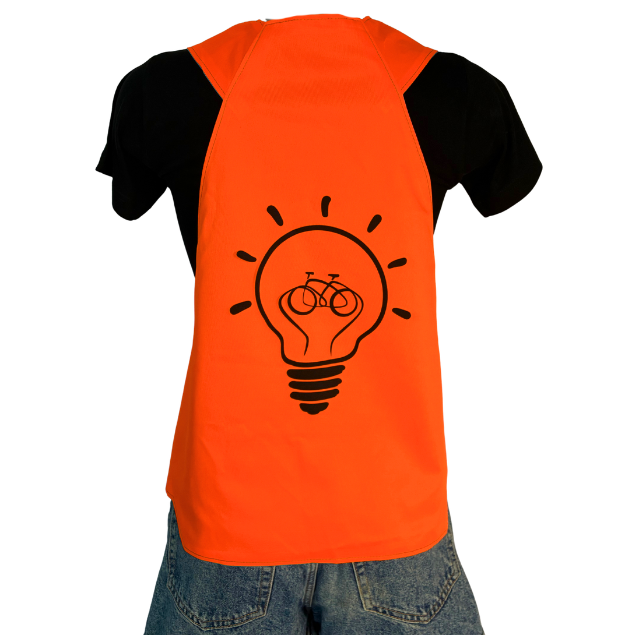 Gilet adulte réversible - Noir & Orange fluo - Choisis tes motifs