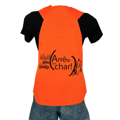 Gilet adulte réversible - Noir & Orange fluo - Choisis tes motifs