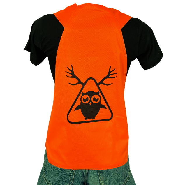 Gilet adulte réversible - Noir & Orange fluo - Choisis tes motifs