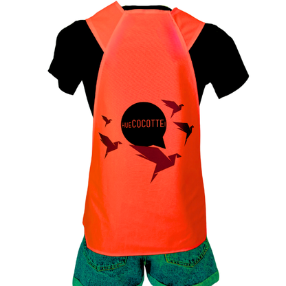 Gilet adulte réversible - Noir & Orange fluo - Choisis tes motifs