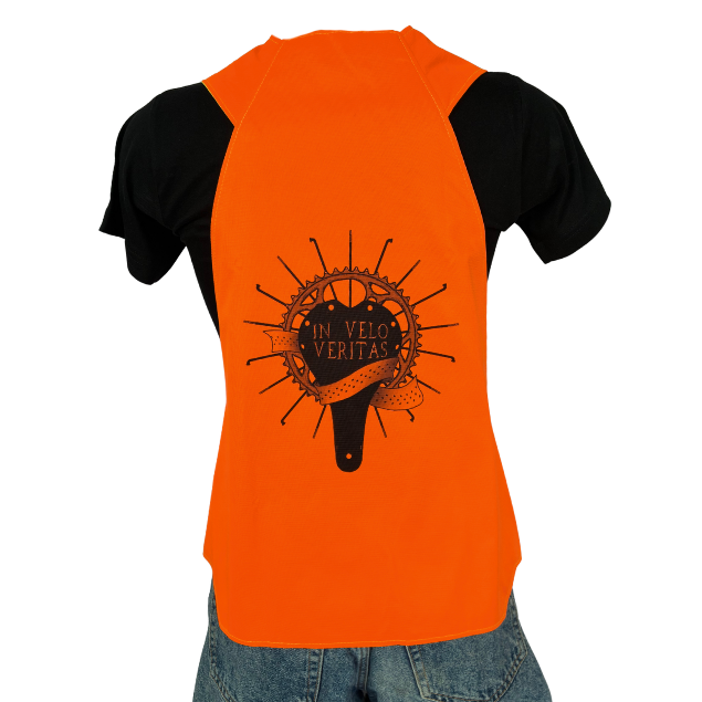 Gilet adulte réversible - Noir & Orange fluo - Choisis tes motifs