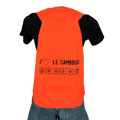 Gilet adulte réversible - Noir & Orange fluo - Choisis tes motifs