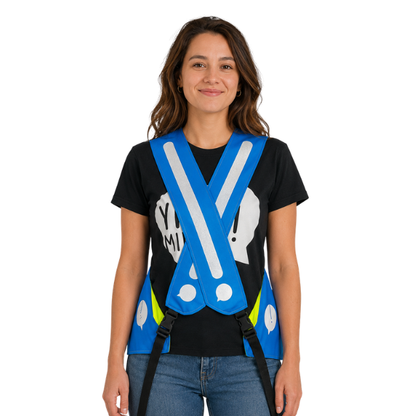 Gilet adulte réversible - Bleu & Jaune fluo