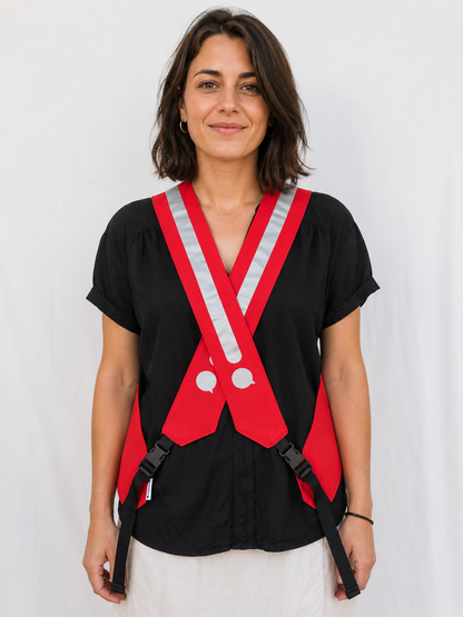 Gilet adulte réversible - Rouge & Jaune fluo - Choisis tes motifs