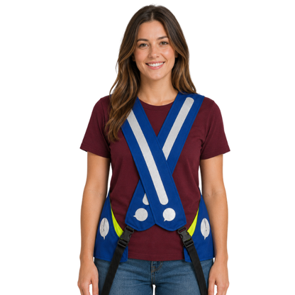 Gilet adulte réversible - Indigo & Jaune fluo - Choisis tes motifs