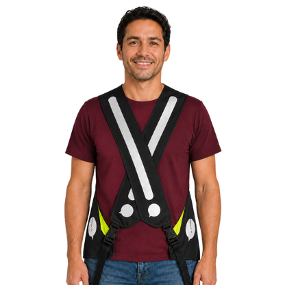 Gilet adulte réversible - Noir & Jaune fluo - Choisis tes motifs