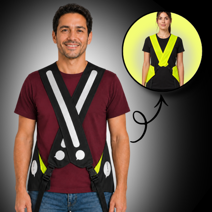 Gilet adulte réversible - Noir & Jaune fluo - Choisis tes motifs