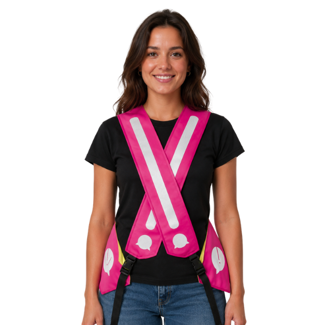 Gilet adulte réversible - Rose & Jaune fluo - Choisis tes motifs