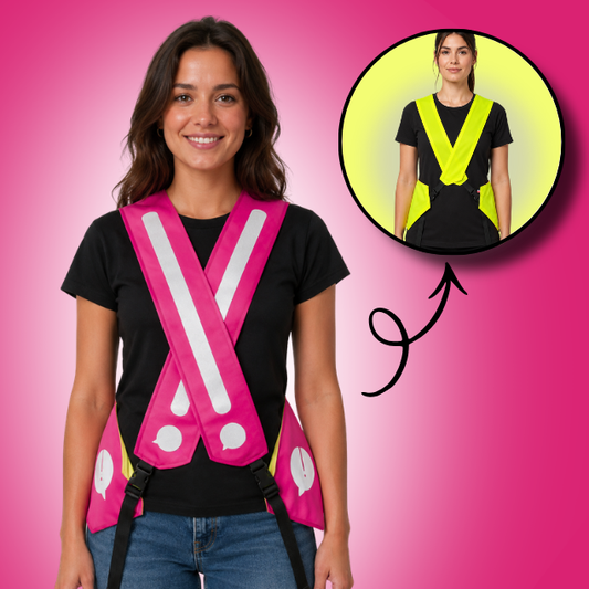 Gilet adulte réversible - Rose & Jaune fluo