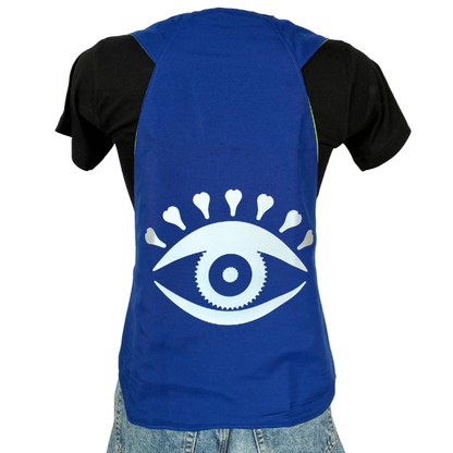 Gilet adulte réversible - Indigo & Jaune fluo - Choisis tes motifs