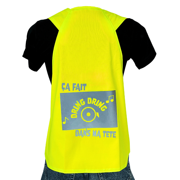 Gilet adulte réversible - Jaune & Orange fluo - Choisis tes motifs