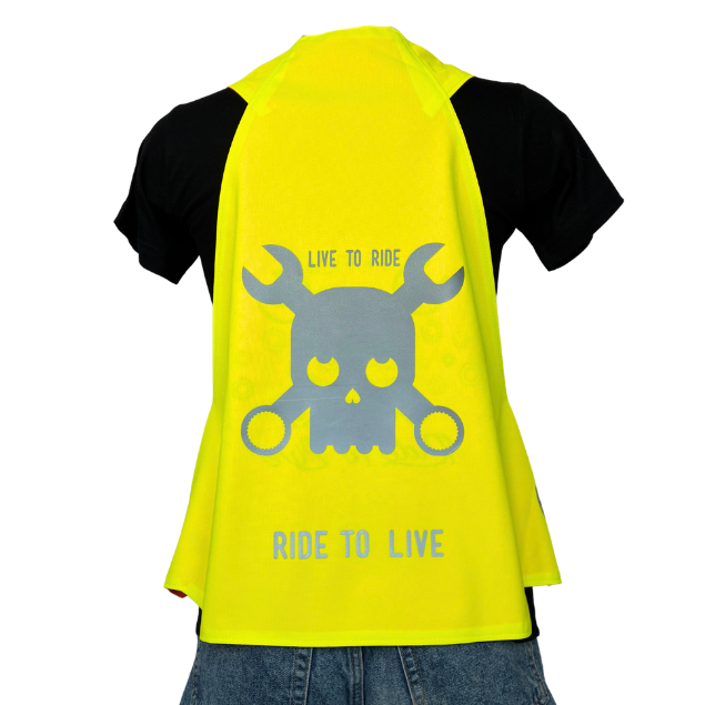 Gilet adulte réversible - Jaune & Orange fluo - Choisis tes motifs