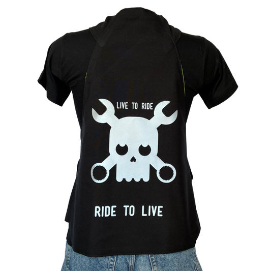 Gilet adulte réversible - Noir & Orange fluo - Choisis tes motifs